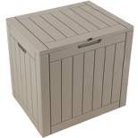 Sunnydaze Lockable Outdoor Small Deck Box with Storage and Side Handles - 32-Gal.
