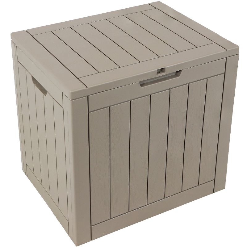 Sunnydaze Lockable Outdoor Small Deck Box with Storage and Side Handles - 32-Gal., 1 of 17