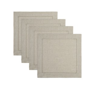 Solino Home Linen Classic Hemstitch Square Placemats - 1 of 4