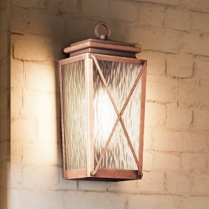 Urban Ambiance Luxury Vintage Outdoor Wall Sconce 21.5''H x 10''W,  Antique Copper Finish,  Buffalo Collection, UHP1411 - 1 of 4