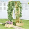 Outsunny 17.25" Wooden Wedding Arch, Garden Arch Arbor for Climbing Plants & Trellis Design for Vines, Ceremony, Party, Backdrop, Natural - 2 of 4