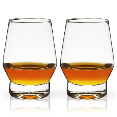Viski 18.5 Oz Clear Crystal Whiskey Glasses with Heavy Base