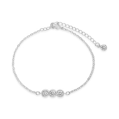 SHINE by Sterling Forever Triple Bezel Set CZ Bracelet