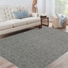 Washable Modern Textured Solid Rug Non Slip Low Pile Rug Soft Contemporary Throw Floor Cover Foldable Indoor Carpet for Living Room Bedroom - 3 of 4