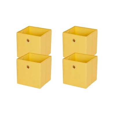 Racxily 4 Pack Collapsible Fabric Cube Storage Bins, cube organizer bins(10.5" x 10.5")