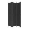 vidaXL 3-Panel Room Divider - Durable Fabric and Iron Construction, Versatile Functionality, Privacy Ensuring, Foldable, Easy Assembly - Black - 4 of 4