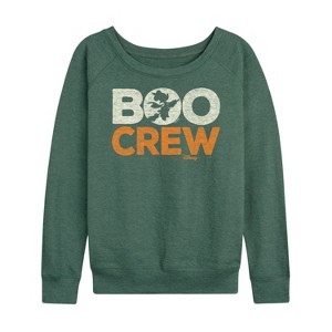Women's - Disney - Boo Crew Lightweight French Terry Wide Neck Long Sleeve Shirt - 1 of 4