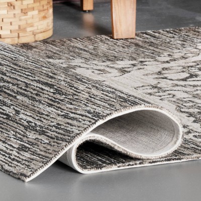 Reversible Gray Starfish Design Synthetic Area Rug
