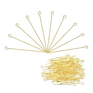 Unique Bargains DIY Craft Necklaces Bracelets Earrings Jewelry Making Iron 21 Gauge Eye Pins 200 Pcs - 1 of 4