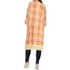 LA LEELA Women's Summer Holiday Beachwear Long Bathing Suit Open Front Slouchy Vacation Swimwear Coverups Duster Cardigans 2X-3X Orange, Check - 3 of 4