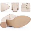 BLISSFUL STEP Buckle Chunky Heels with Side Zip Ankle Boots for Women - 3 of 4