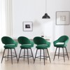 Bekrvio Swivel Counter Height Bar Stools Set of 2/4,26" Kitchen Bar Chairs w/Hollow Back,Faux Leather/Velvet Upholstered for Kitchen Island - 2 of 4