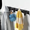 Attop Black Hat and Coat Wall Mount Rack 5 Hooks for Robes, Bags, Keys, and Towels Bathroom Towel Hanger Organizer (1 Pack) - 3 of 4