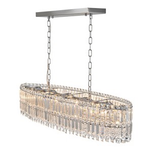LLHZSY 10-Light Modern Glam Dimmable Chrome Oval Large Crystal Chandelier - W 39 2/5" - 1 of 4