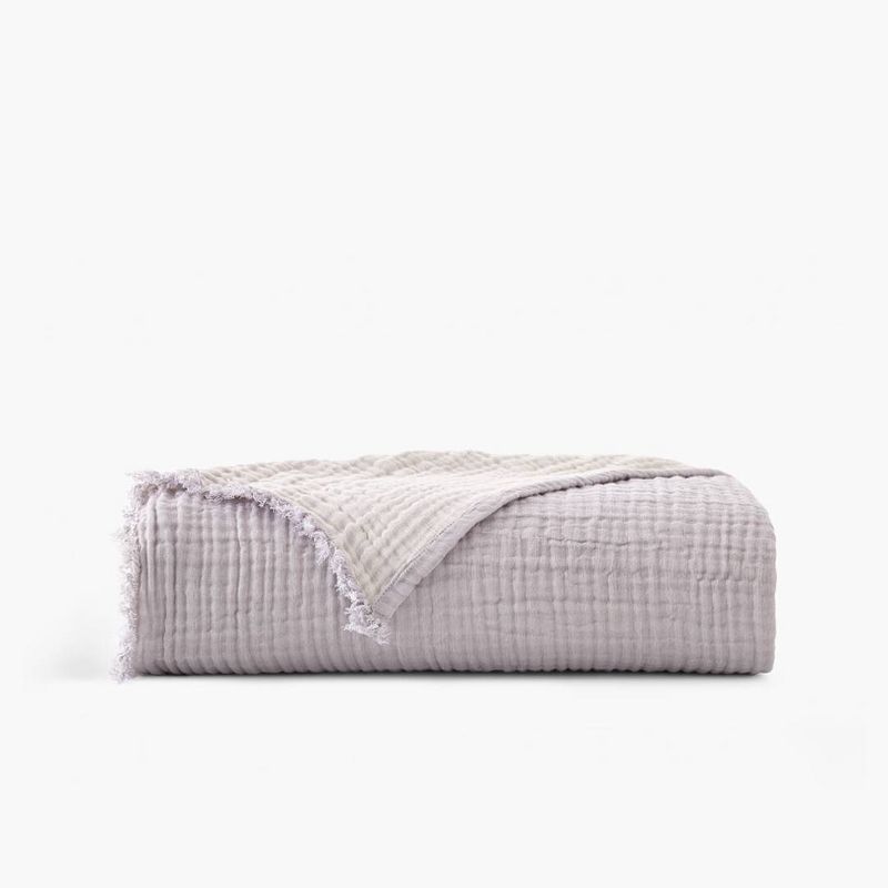 50&#34;x60&#34; Two Toned Organic Throw Blanket Lavender - Truly Soft, 1 of 5