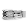 Black Bow Jewelry Men's 1/4 Cttw Black & White Diamond 8mm Band in Sterling Silver - 3 of 4