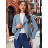 Allegra K Women's Faux Suede Lapel Draped Outwear Open Front Jacket - 2 of 4