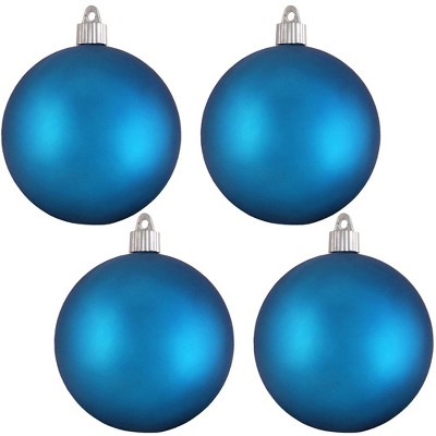 Christmas by Krebs 4ct Aloha Blue Shatterproof Christmas Ball Ornaments 4" (100mm)