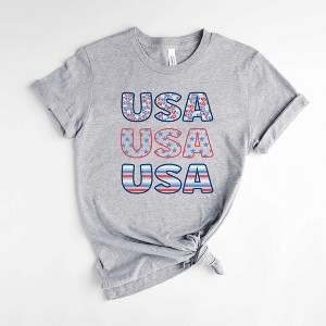 Simply Sage Market Women's USA Stacked Colorful Short Sleeve Graphic Tee - 1 of 2