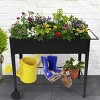 Aghana Digitals Elevated Mobile Metal Garden Cart with Wheels & Storage Shelf - Waist-Height - 3 of 4
