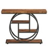 ORRD 41.3” Industrial Console Table, Rustic Brown 4-Tier Sofa Table with Unique Circle Metal Frame, for Entryway & Living Room - 4 of 4