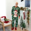 Christmas Matching Family Pajamas Set Reindeer Green Print PJS with Christmas Socks Green - 2 of 4