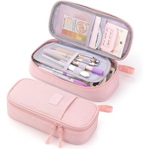 Paaaawaters Durable Pen Pencil Case Big Storage Pen Pouch Bag for School Supplies Office College Teen Girls Adults, Purple - 1 of 4