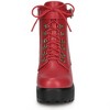 BLISSFUL STEP Women's Zip Chunky Heel Platform Ankle Combat Boots - 2 of 4