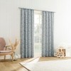 No. 918 1pc 50"x84" Koda Leaf Woven Jacquard Semi-Sheer Rod Pocket Curtain Panel Denim - 4 of 4
