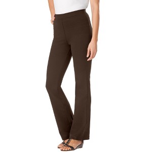 Woman Within Plus Size Petite Bootcut Ponte Stretch Knit Pant - 1 of 4