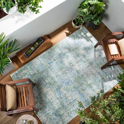 Bakhuizen 7'10"x10' Blue and Green Woven Area Rug