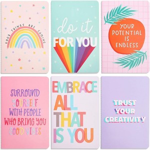 Paper Junkie 6-Pack Inspirational Journals Bulk, A5 Notebooks, Travel Journal with Positive Designs, Lined Pages - 1 of 4