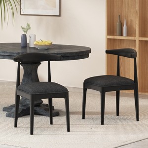 GDFStudio Covey Mid-Century Modern Fabric Upholstered Wood Dining Chairs (Set of 2) - 1 of 4