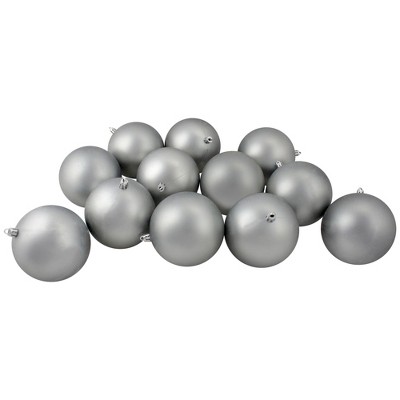 Northlight 12ct Shatterproof Matte Christmas Ball Ornament Set 4" - Gray