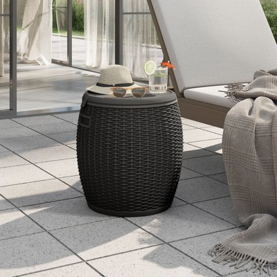 VidaXL 4-in-1 Patio Storage Box Black Polypropylene