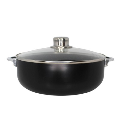 IMUSA 4.4qt Caldero with Dual Speckled Ceramic Set Black: Aluminum Cookware, Hand Wash, Electric & Gas Compatible