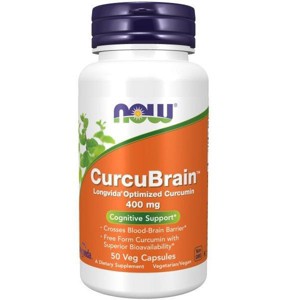 CurcuBrain 400 mg by Now Foods  -  50 VegCap - 1 of 3