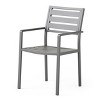 Cape Coral 2pk Aluminum Modern Dining Chairs - Gray - Christopher Knight Home - image 3 of 4