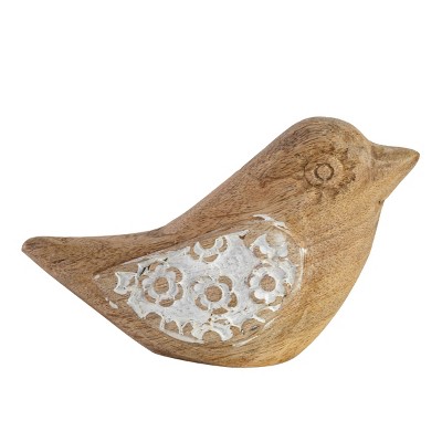 White Wing Bird Figure Wood - Foreside Home & Garden
