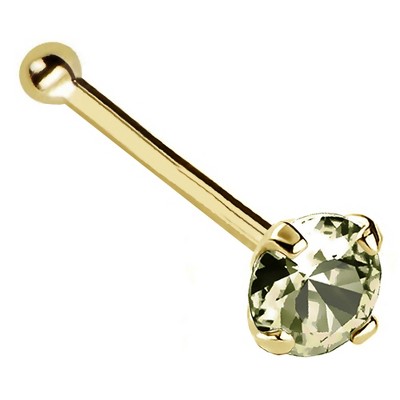 Jewelry Avalanche 22G 14K Gold Ball-end Nose Stud with Peridot Gemstone