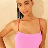 Women's Contrast Binding Pucker Textured High Leg Medium Coverage One Piece Swimsuit - Wild Fable™ - 3 of 4