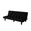 Mocamel 66" Velvet Convertible Sofa Bed - 2 - Seat Futon Sofa Bed for Living Room, Apartment, Bedroom, Black/Pink - 2 of 4