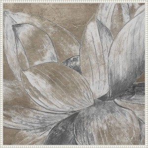 30"x30" Soft Lotus Blossom by Patricia Pinto Framed Canvas Wall Art Print White - Amanti Art: Modern Style, Polystyrene Frame - 1 of 4