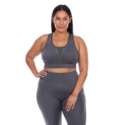 Plus Size Racer Back Sports Bra - White Mark