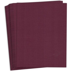Hamilco Colored Cardstock Paper 8.5x11 Linen Textured Color Card Stock Paper Burgundy Red 80 lb Cover 50 Pack - 1 of 4