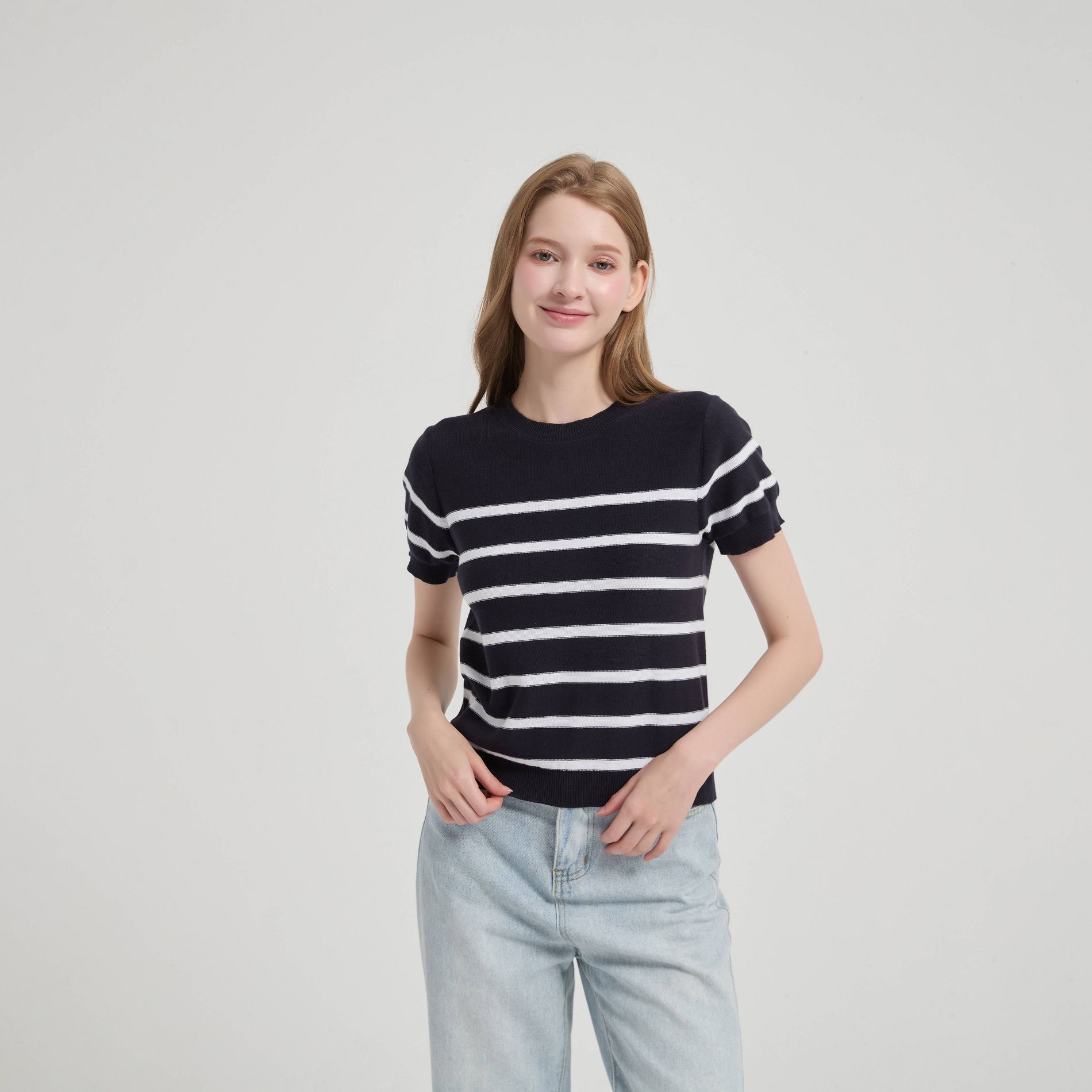 Women's The Baby Striped Crewneck Pullover Sweater - Universal Thread™