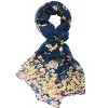 Wrapables Lightweight Vintage Floral Bird Print Long Scarf Wrap, Navy - 2 of 4