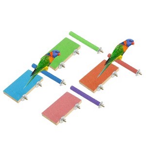 Unique Bargains Colorful Paw Grinding Bird Perch Stand Parrot Perch Toy - 1 of 4