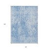 Denim Blue And Ivory Abstract Washable Indoor Outdoor Area Rug - 3 of 4