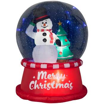 Gemmy Animated Christmas Airblown Inflatable Snow Globe Spinning Snowman Scene, 5.5 ft Tall, Multi